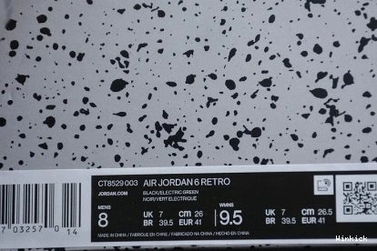 003 6 'ELECTRIC GREEN' CT8529 AIR JORDAN RETRO 0921